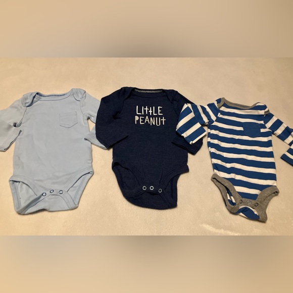 cloud island Other - Blue and Navy Kids Onesie Set w/ “little peanut”